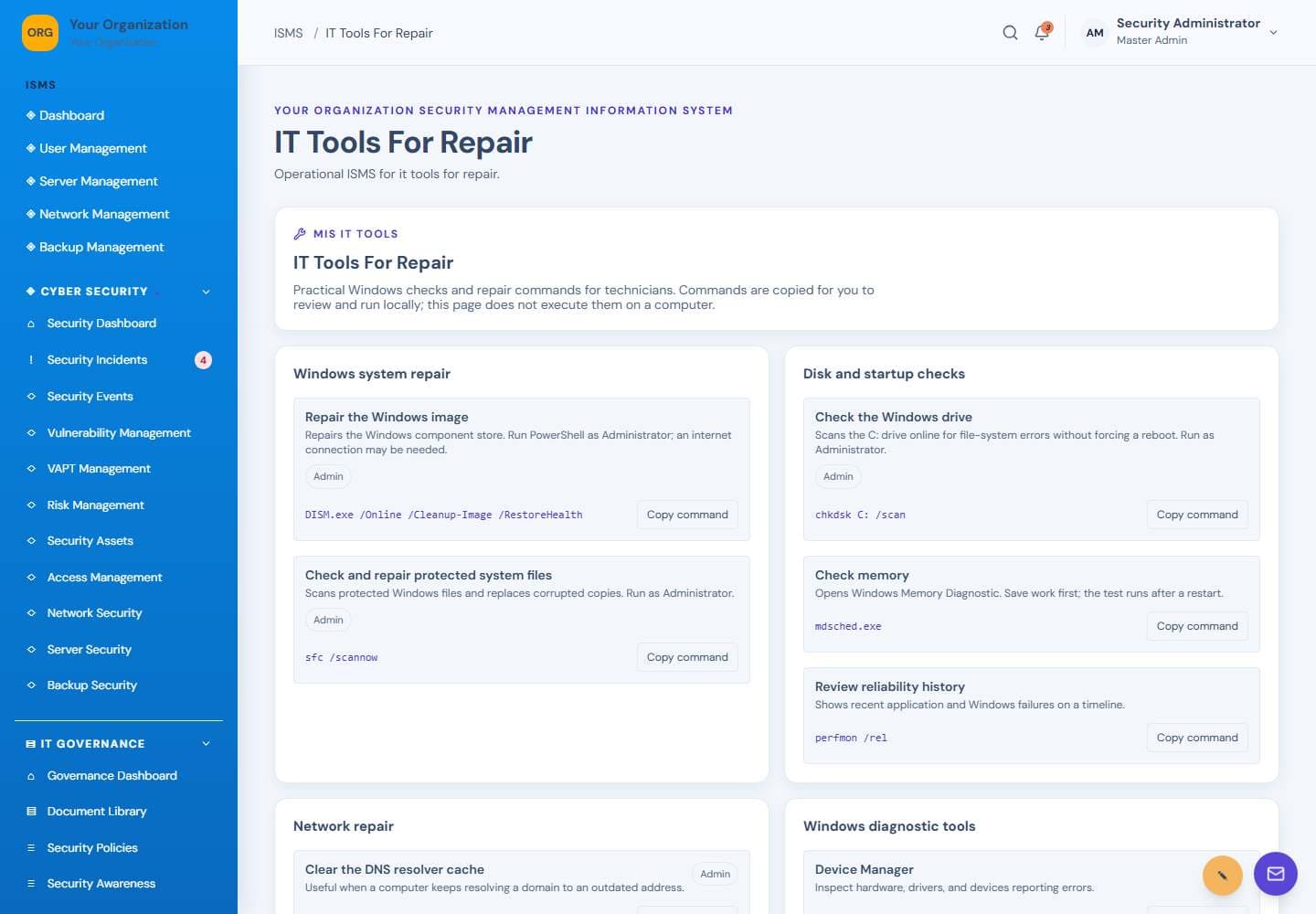 IT Tools For Repair screen: IT repair tools